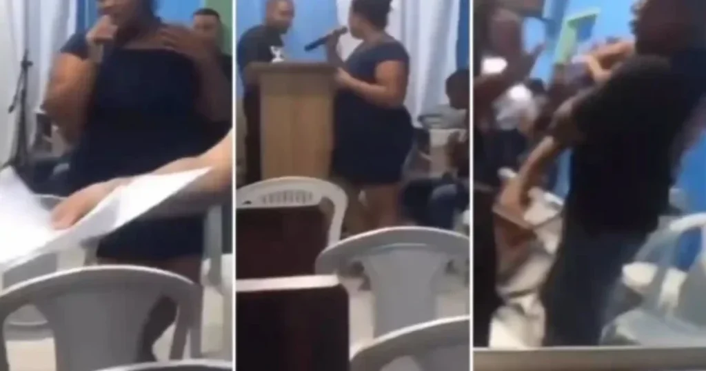 esposa de pastor denuncia la infidelidad de su esposo en culto en brasil