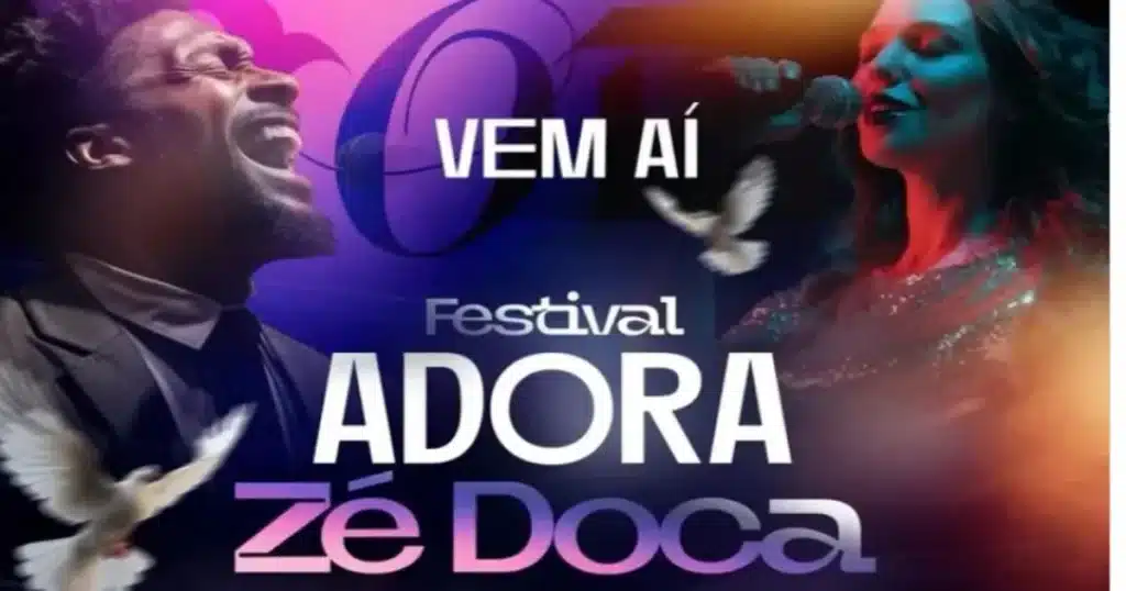 imagem publicitária do evento de gospel Festival Adora Zé Doca.