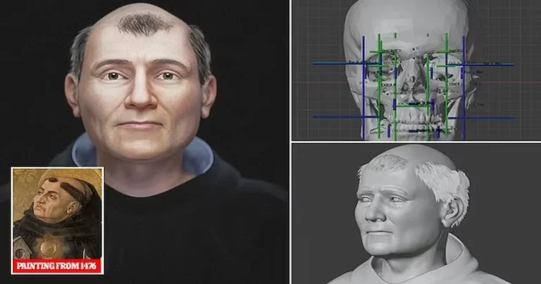 el rostro de santo tomas de aquino reconstruido