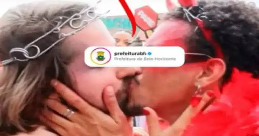 Vídeo mostra ‘Jesus’ beijando o diabo no carnaval de BH