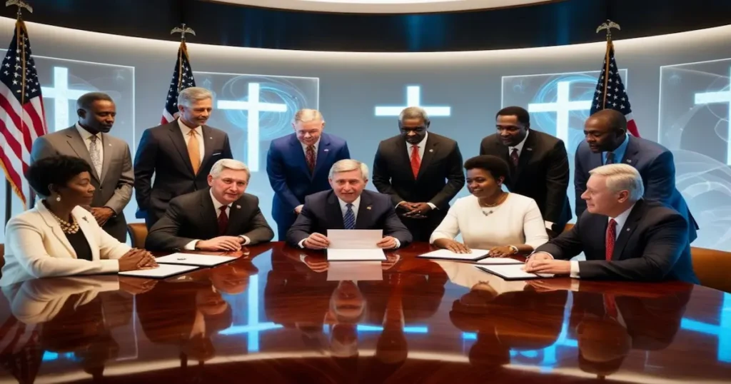 En la misiva, los firmantes califican a Trump como el "presidente de la IA" y un "líder mundial por la Divina Providencia"...