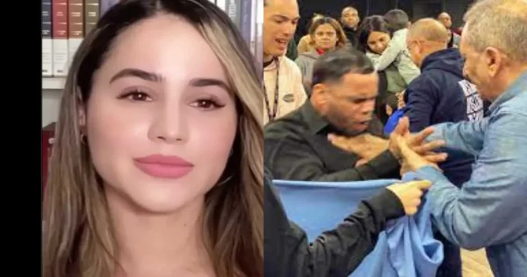 Foto de Marjorie López y de personas en la iglesia