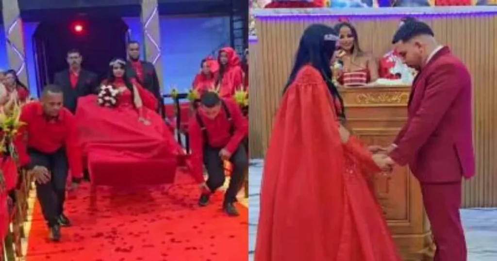 Casal no casamento luciferiano