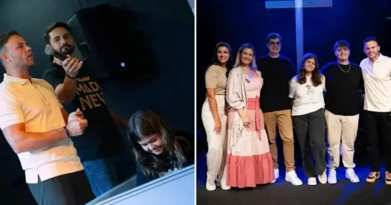 Adolescente e sua família antes do batismo.