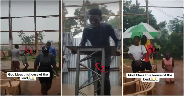 Video de culto bajo la lluvia conmueve a miles en redes