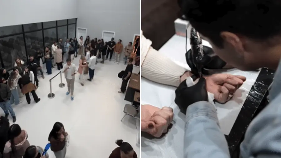 igreja em sc faz tatuagem coletiva em fieis e recebe criticas nas redes