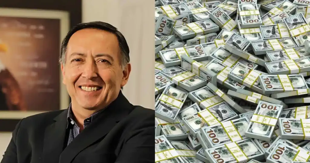 Foto del pastor Jorge Ledesma y de dólares