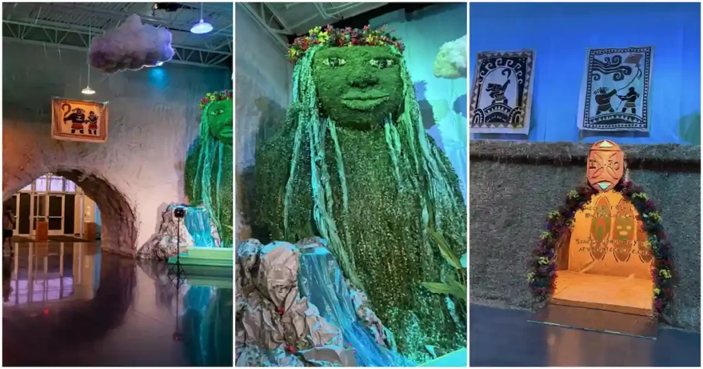 Iglesia exhibe estatua de diosa ficticia de film en templo