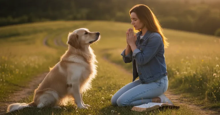 una joven ora por su mascota reportaje sobre la oracion por los animales