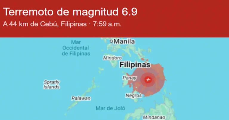 imagen del terremoto ocurrido en Filipinas