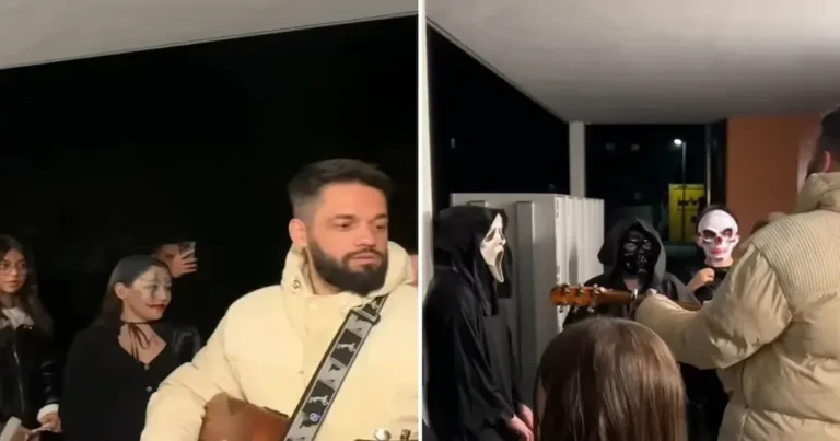 Foto de cristãos evangelizando no Halloween
