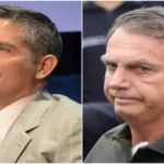 Foto de Jim Caviezel e de Jair Bolsonaro