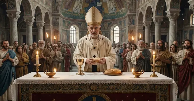 Papa Julio I (350 d.C.) celebrando la Navidad