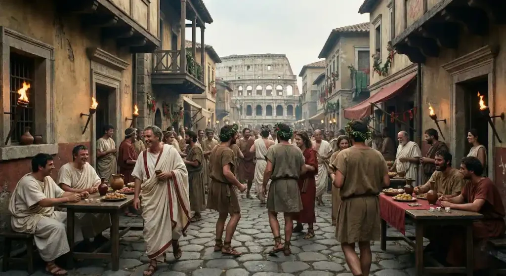 saturnalia celebrada por romanos a fin de ano