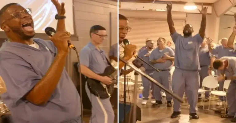 Reclusos adorando en la prisión