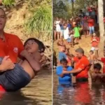 Indígenas bautizándose