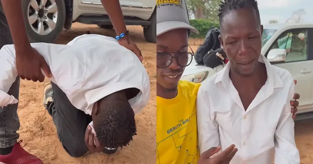 CONMOVEDOR Obrero llora al recibir su primera Biblia Angola