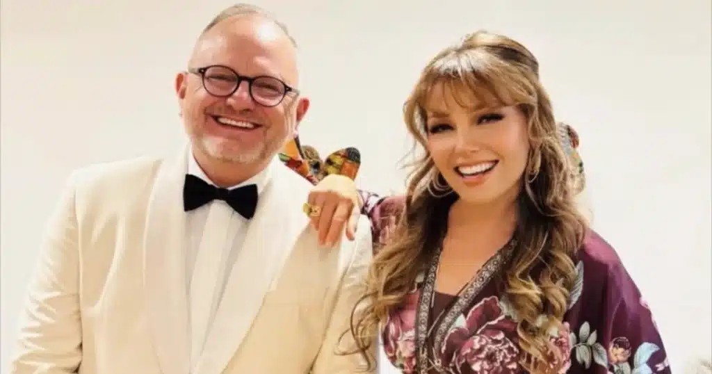 Thalia y Marcos Witt tras un concierto cristiano