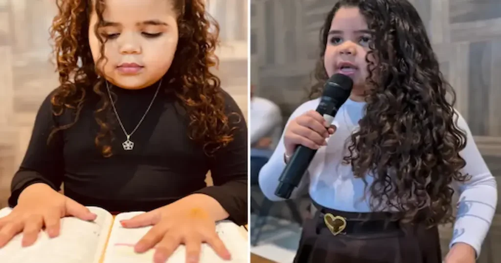 Ester Souza, una niña de apenas nueve años, ha cautivado a miles de personas en Brasil no solo por su sorprendente habilidad para predicar