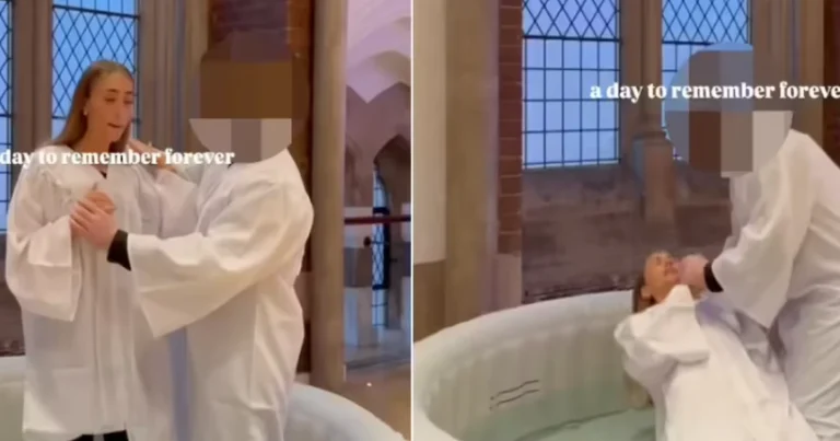 Mujer de Onlyfans bautizándose