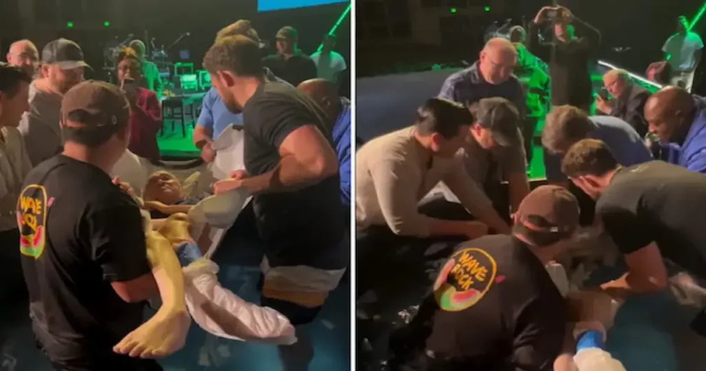 El video muestra el momento en que Nick es llevado por un grupo de amigos hasta la piscina bautismal. Ante su imposibilidad de caminar, los hombres lo cargan