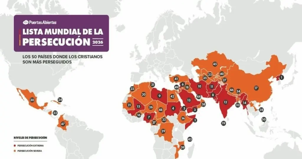 La organización cristiana Puertas Abiertas presentó su Lista Mundial de la Persecución (LMP) 2026, un informe clave que expone la dura realidad