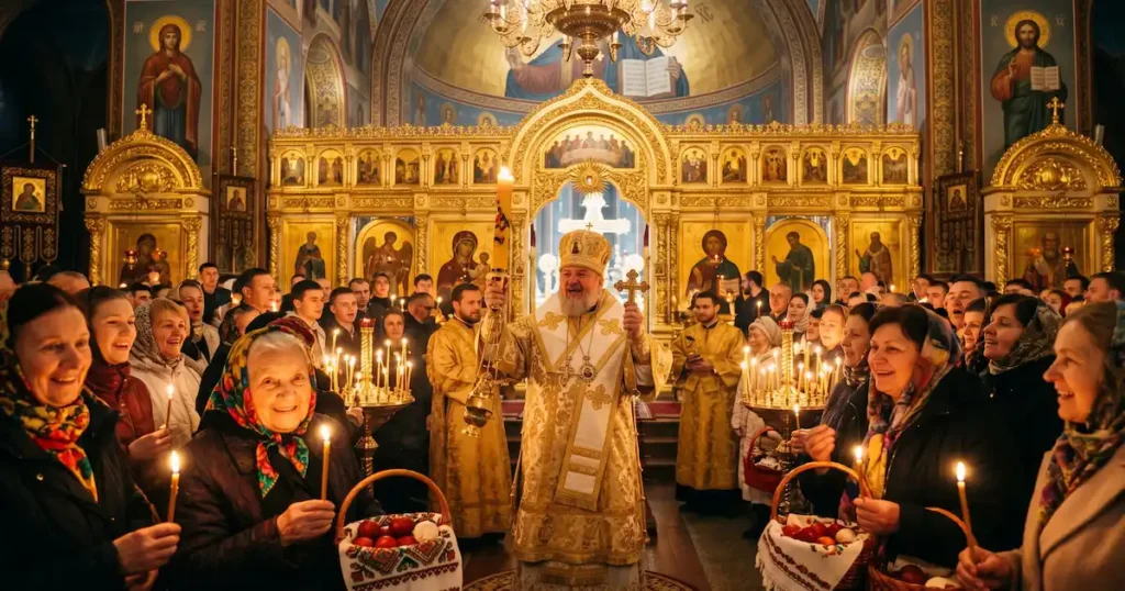 cristianos rusos celebrando la Pascua ortodoxa