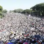 Miles de fieles evangélicos colmaron este pasado jueves las calles del centro de São Paulo durante la tradicional Marcha para Jesús, uno de los mayores eventos religiosos de América Latina.
