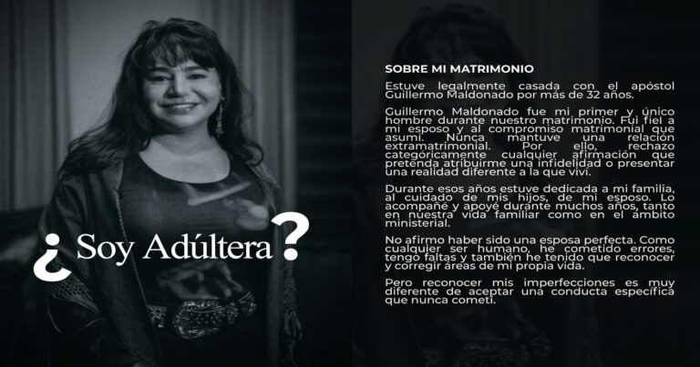 Maldonado enfatizó que estuvo casada legalmente durante más de 32 años con el apóstol Guillermo Maldonado,